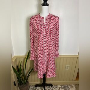 Tory Burch Cora Silk Dress 6 Nantucket Red Primrose Floral Boho Resort Designer